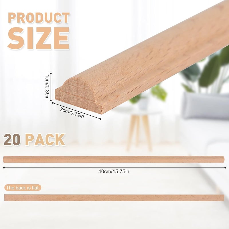 EVERDIJ 20Pcs Unfinished 3D Decorative Wood Trims Molding 15.75x 0.79x0.39in Wood Trim Molding Decorative Molduras Decorativas para Paredes for DIY Wall Door CabinetWardrobe Mantel - Image 2